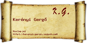 Kerényi Gergő névjegykártya